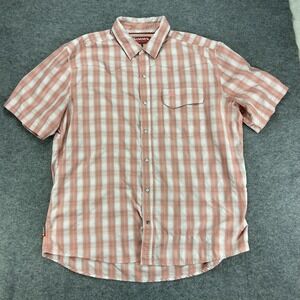 Simms Fishing Big Sky SS Shirt Mens XL White Starfish Pearl Snap Travel Camping